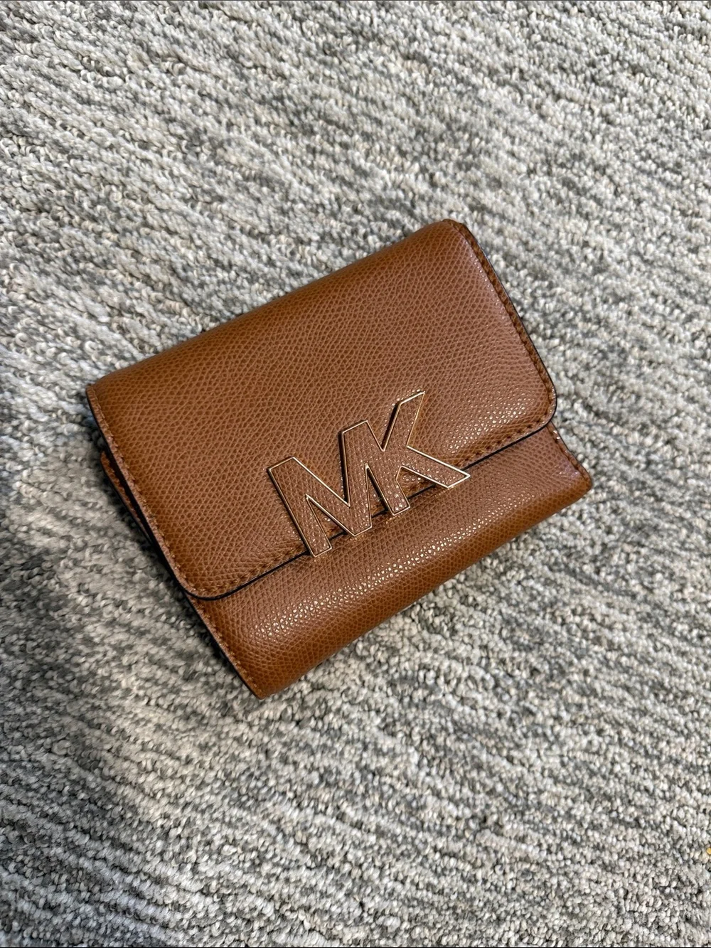 Michael Kors Brown Leather MK Logo Small Wallet